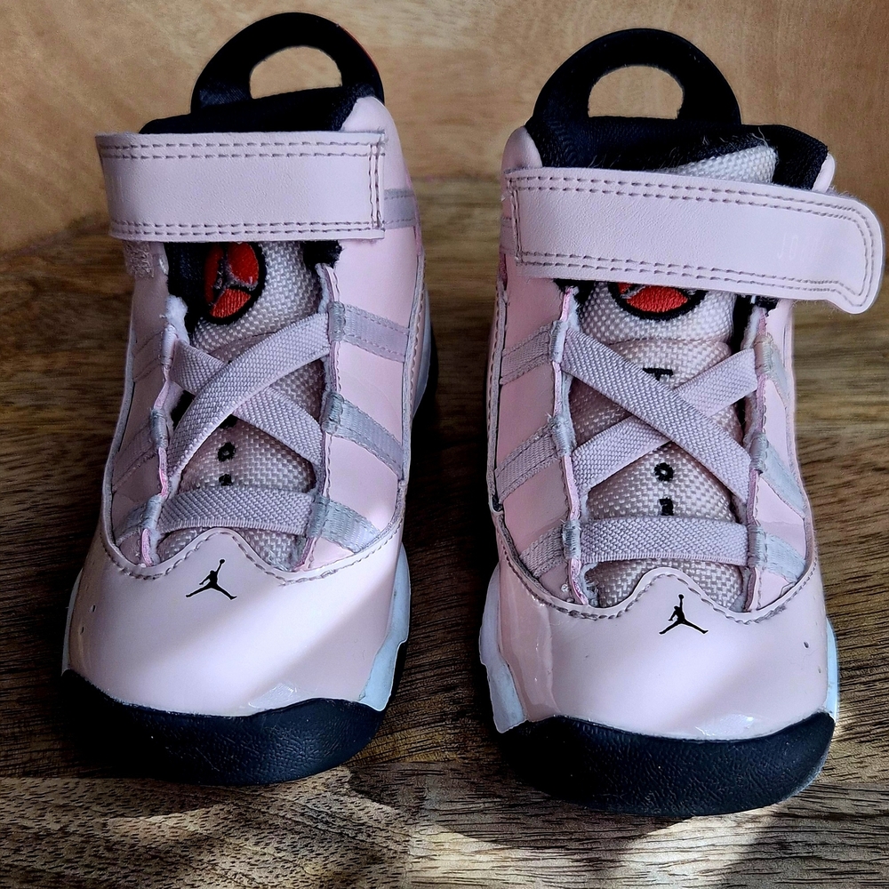 Jordan Kids Pink and Black Sneakers